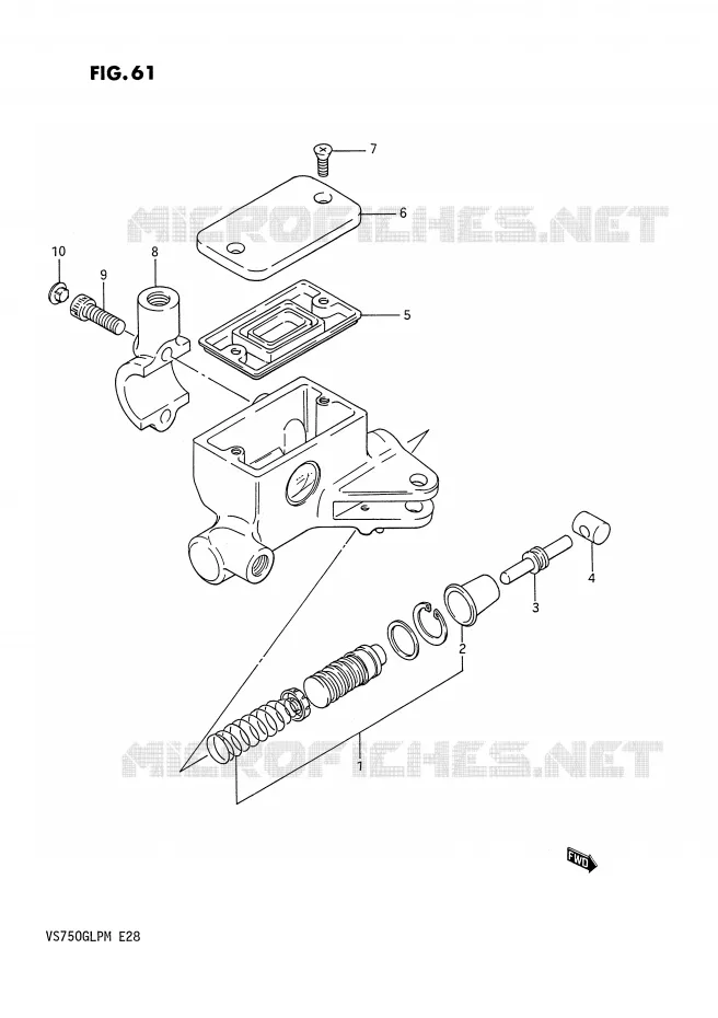 CLUTCH HOOFDREMCILINDER (VS750GLF/GLFG/GLEFG/GLFH/GLEFH) Suzuki MOTO 750 INTRUDER 1987  VS750GLPH(E28)