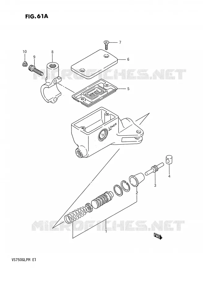 CLUTCH HOOFDREMCILINDER (VS750GLFJ/GLFK/GLFL/GLFM) Suzuki MOTO 750 INTRUDER 1987  VS750GLPH(E1)