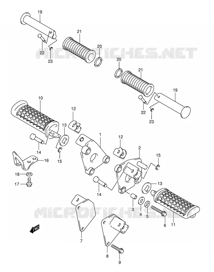 FOOTREST (MODELE Y/K1/K2) Suzuki MOTO 250 INTRUDER 2004  VL250K4(E2)