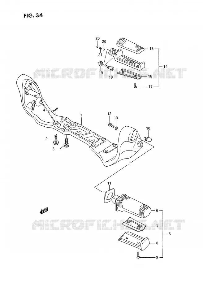 FOOTREST Suzuki MOTO 1400 INTRUDER 1991  VS1400GLPM(E2)