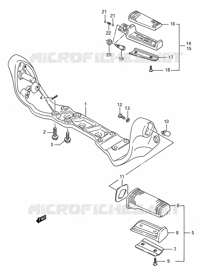 FOOTREST Suzuki MOTO 1400 INTRUDER 1992  VS1400GLFN(E28)
