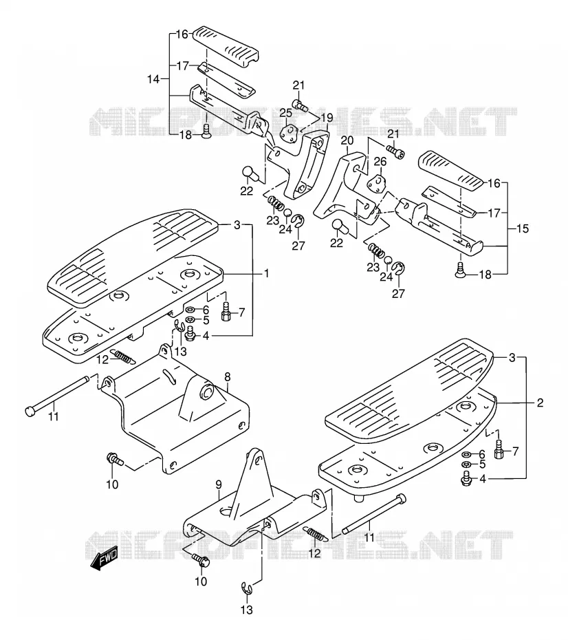 FOOTREST Suzuki MOTO 1500 INTRUDER 2004  VL1500K4(E2)