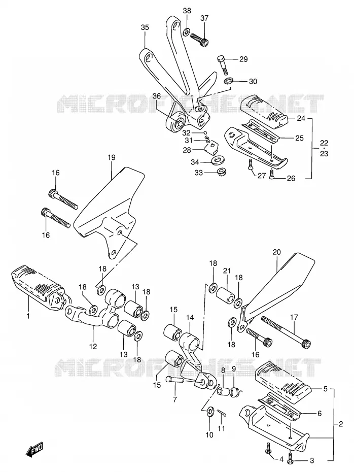 FOOTREST Suzuki MOTO 800 VX 1996  VX800UT(E4)