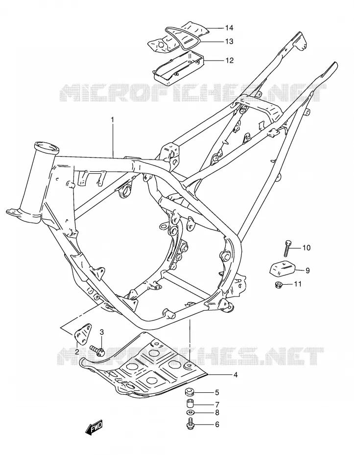 FRAME (MODELE H/J/M/R) Suzuki MOTO 50 TS-X 1991  TS50XKM(E1)