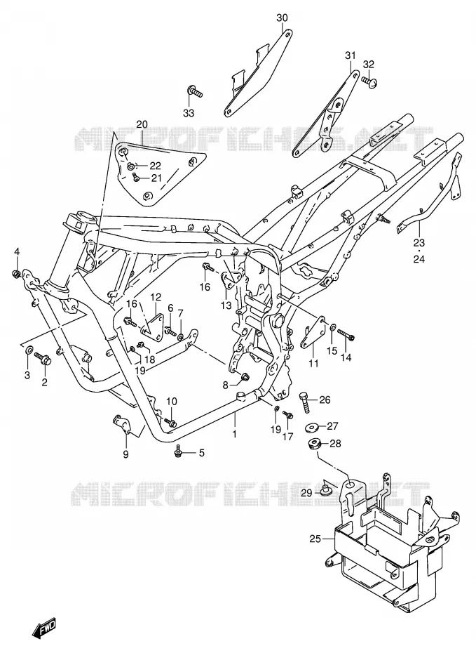 FRAME (MODELE R/T) Suzuki MOTO 800 VX 1993  VX800P(E4)