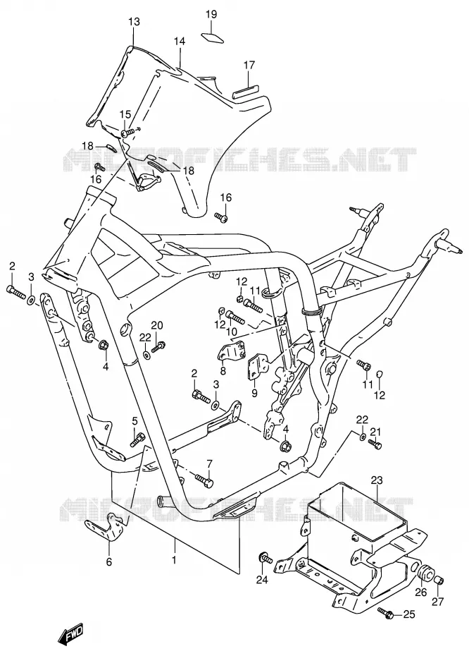 FRAME (MODELE Y) Suzuki MOTO 800 INTRUDER 2000  VS800GLY(E2)