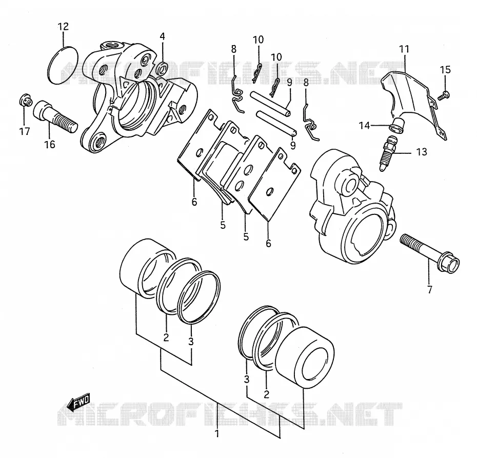 FRONT CALIPER Suzuki MOTO 1400 INTRUDER 1995  VS1400GLPS(E28)