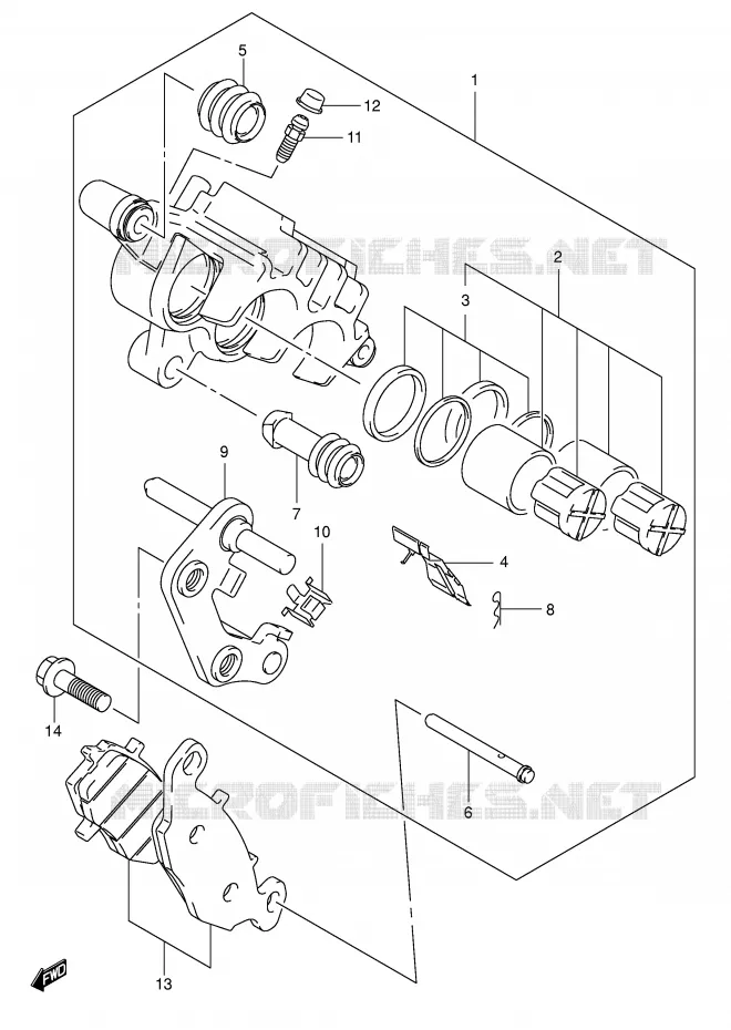FRONT CALIPER Suzuki MOTO 800 VOLUSIA 2002  VL800K2(E2)