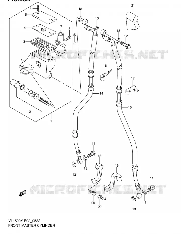 FRONT HOOFDREMCILINDER (MODELE K2/K3/K4) Suzuki MOTO 1500 INTRUDER 2000  VL1500Y(E2)