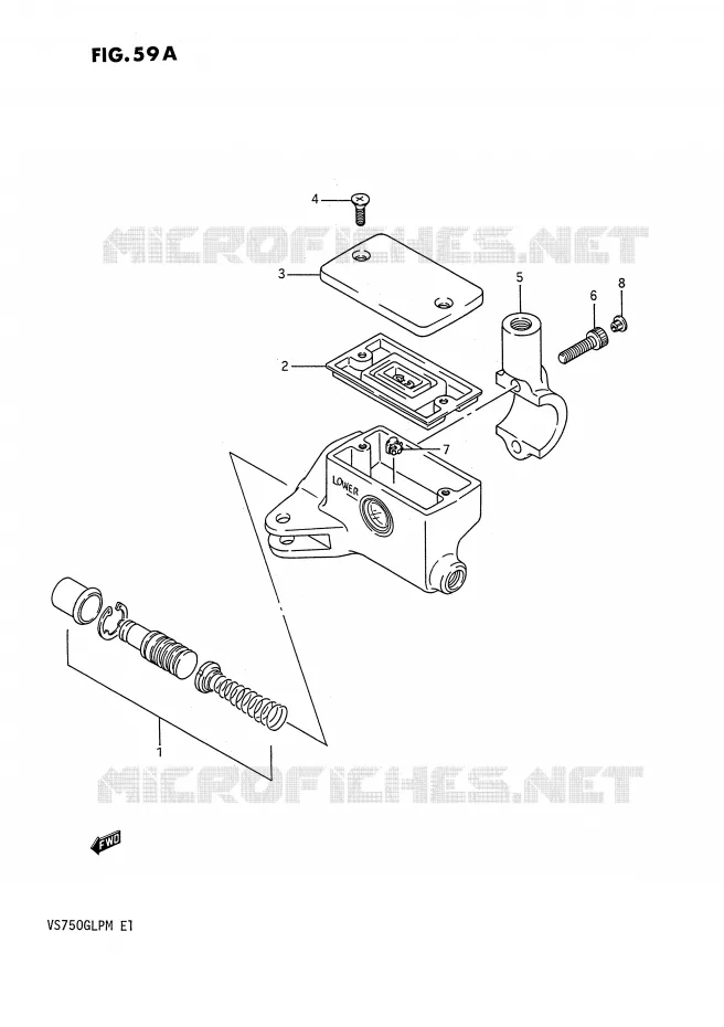 FRONT HOOFDREMCILINDER (VS750GLFJ/GLFK/GLFL/GLFM) Suzuki MOTO 750 INTRUDER 1991  VS750GLFM(E1)