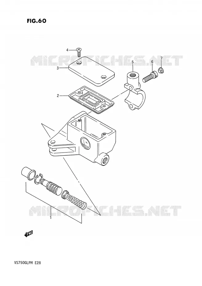 FRONT HOOFDREMCILINDER (VS750GLPG/GLEPG/GLPH/GLEPH) Suzuki MOTO 750 INTRUDER 1991  VS750GLPM(E28)
