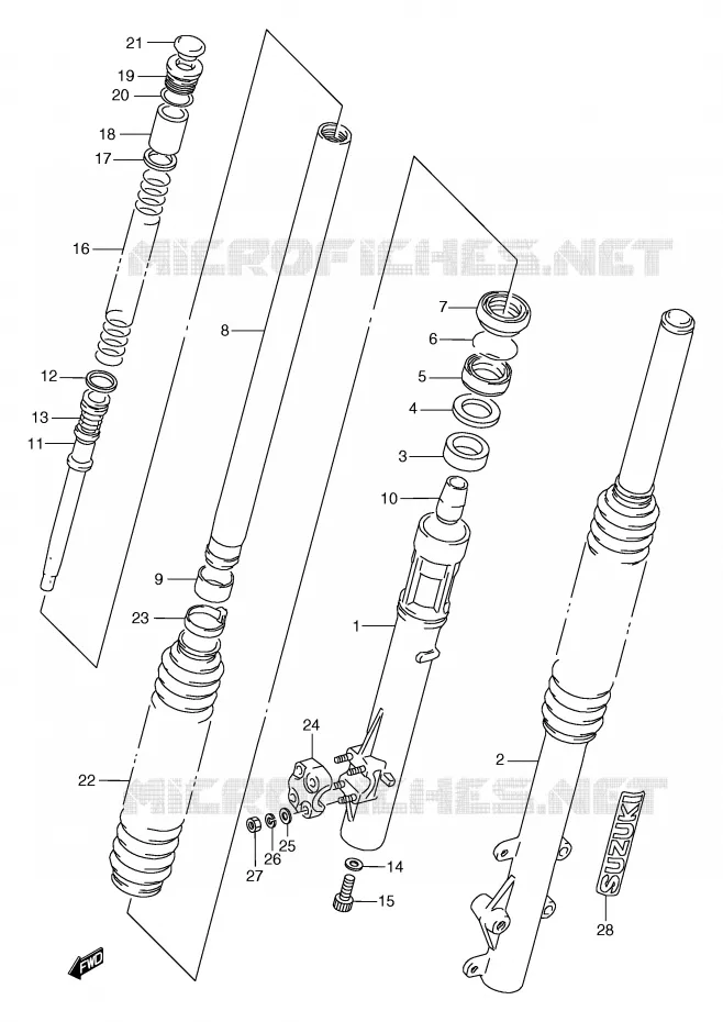 FRONT SCHOKDEMPER Suzuki MOTO 125 TS-R 1992  TS125RN(E2)