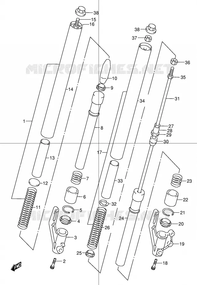 FRONT SCHOKDEMPER Suzuki MOTO 50 STREET-MAGIC 1998  TR50SW(E2)