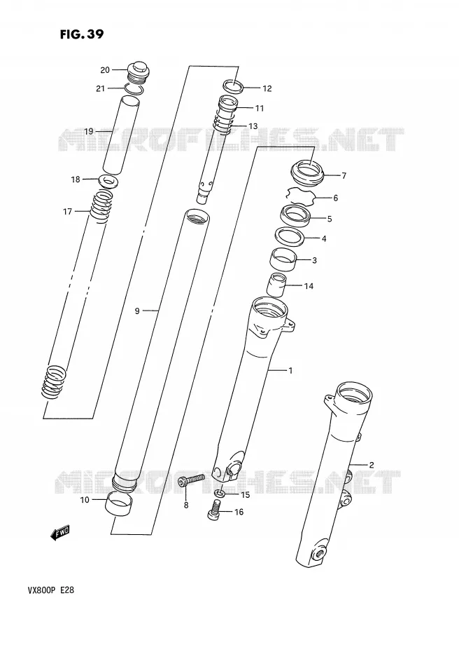 FRONT SCHOKDEMPER Suzuki MOTO 800 VX 1992  VX800N(E28)