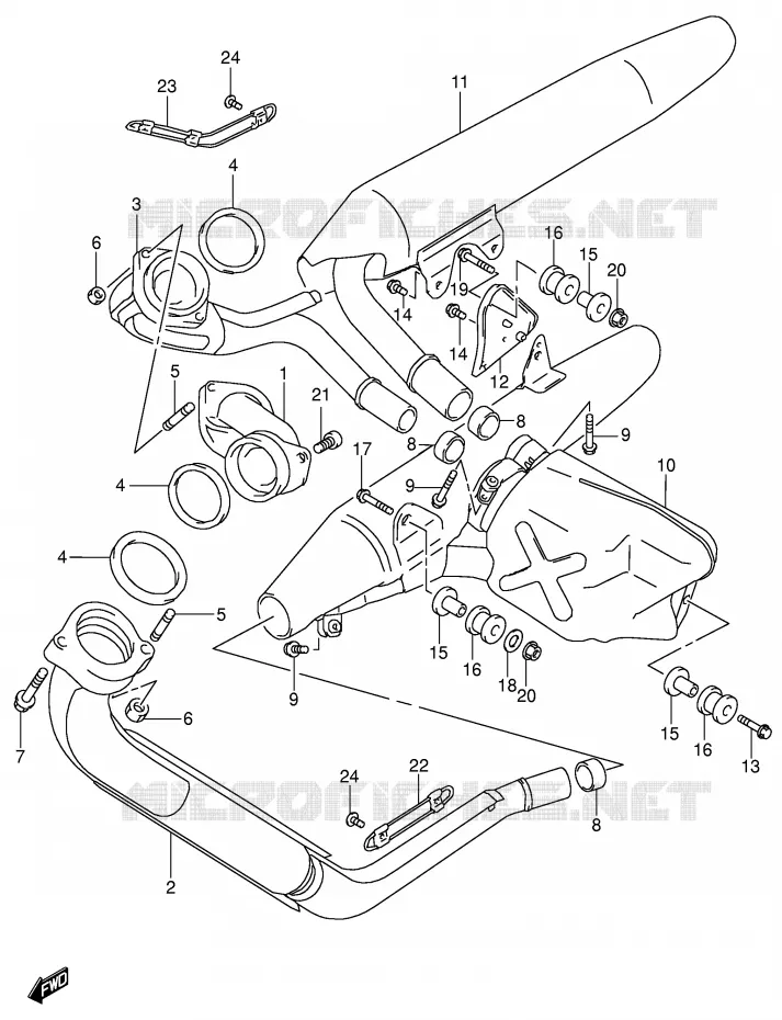 GELUIDDEMPER (MODELE K1/K2/K3/K4) Suzuki MOTO 1500 INTRUDER 2001  VL1500K1(E2)