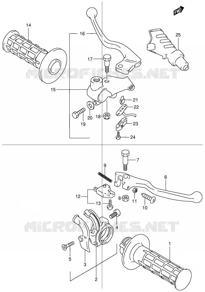 HANDGRIPS - LEVERS Suzuki MOTO 50 STREET-MAGIC 1999  TR50SX(E2)