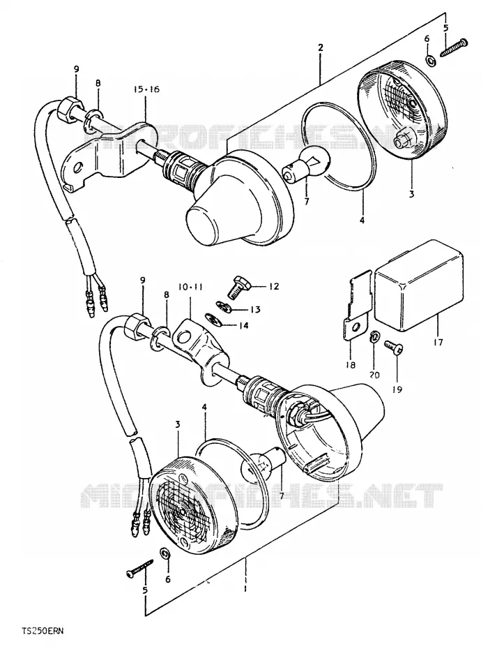 INDICATOREN (E2) Suzuki MOTO 250 TS-ER 1992  TS250ERN