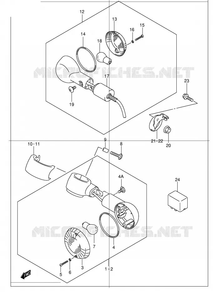 INDICATOREN Suzuki MOTO 250 INTRUDER 2002  VL250K2(E2)
