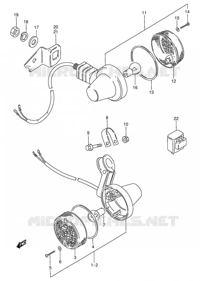INDICATOREN Suzuki MOTO 50 TS-W 1993  TS50WP(E6)