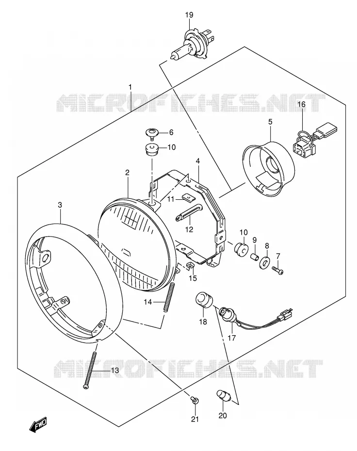 KOPLAMP (E19) Suzuki MOTO 250 INTRUDER 2006  VL250K6(E19)