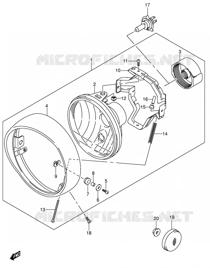 KOPLAMP (MODELE K5 E24) Suzuki MOTO 800 VOLUSIA 2002  VL800K2(E2)
