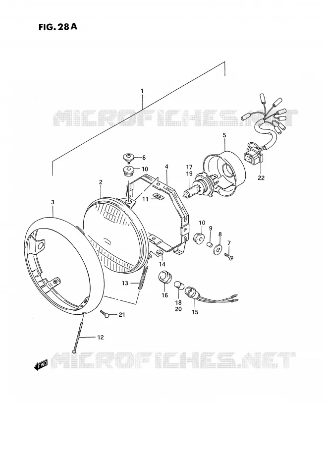 KOPLAMP (MODELE S) Suzuki MOTO 1400 INTRUDER 1992  VS1400GLFN(E2)