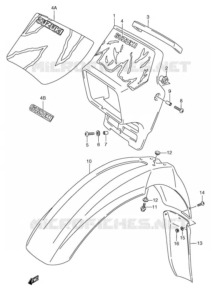 KUIPJE (MODELE M/N/P/R) Suzuki MOTO 125 TS-R 1993  TS125RP(E2)