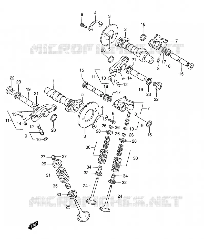 NOKKENAS - VALVES Suzuki MOTO 1500 INTRUDER 2002  VL1500K2(E2)