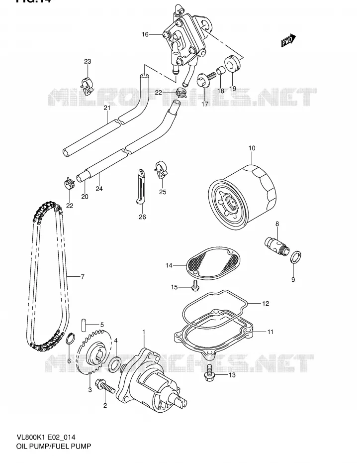 OLIEPOMP - FUEL PUMP (MODELE K1/K2/K3/K4) Suzuki MOTO 800 VOLUSIA 2003  VL800ZK3(E2)