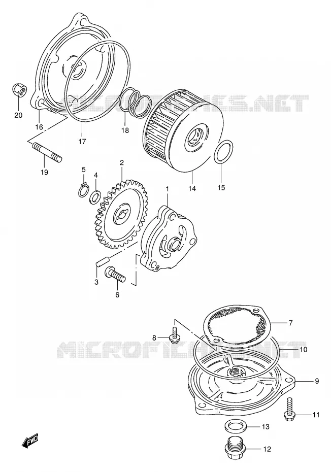 OLIEPOMP Suzuki MOTO 250 TU 2000  TU250XY(E2)