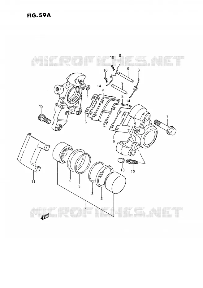 REAR CALIPER (MODELE P/R/S) Suzuki MOTO 1400 INTRUDER 1989  VS1400GLPK(E2)