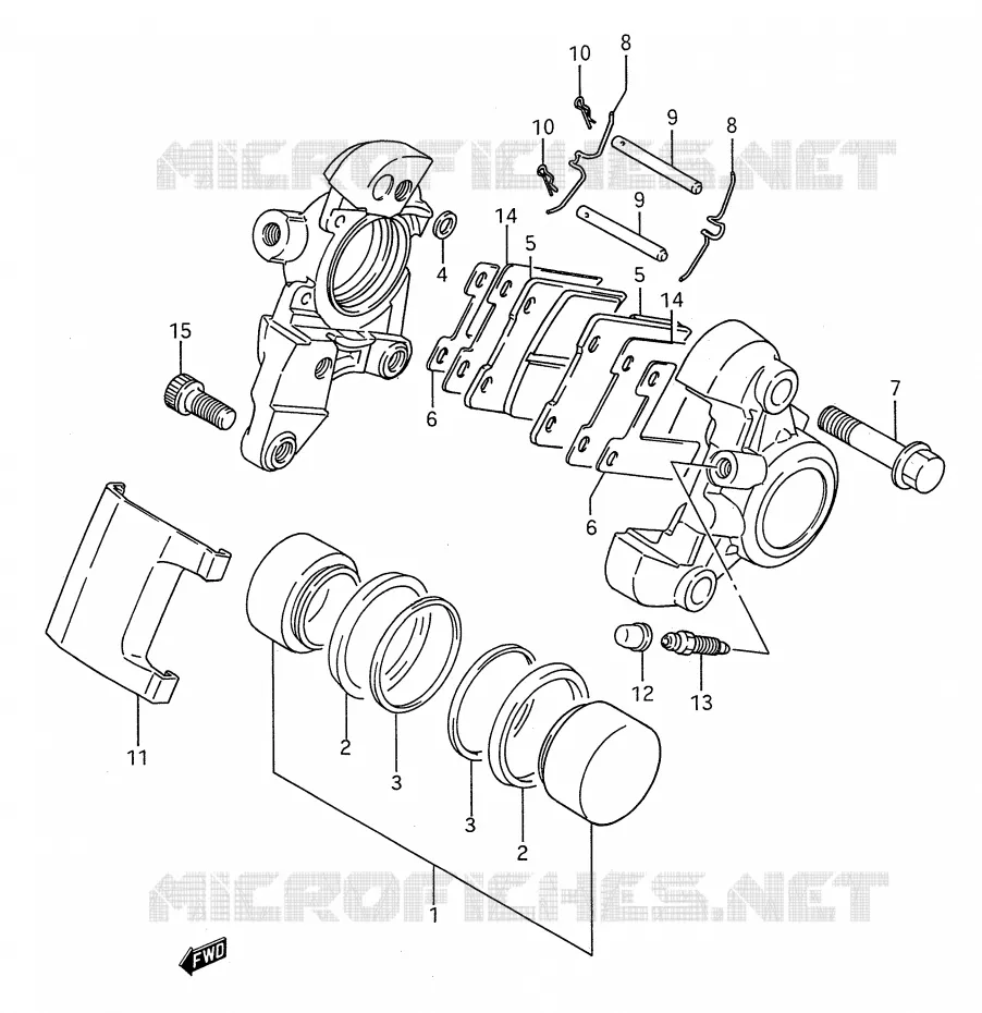 REAR CALIPER (MODELE P/R/S) Suzuki MOTO 1400 INTRUDER 1995  VS1400GLPS(E28)
