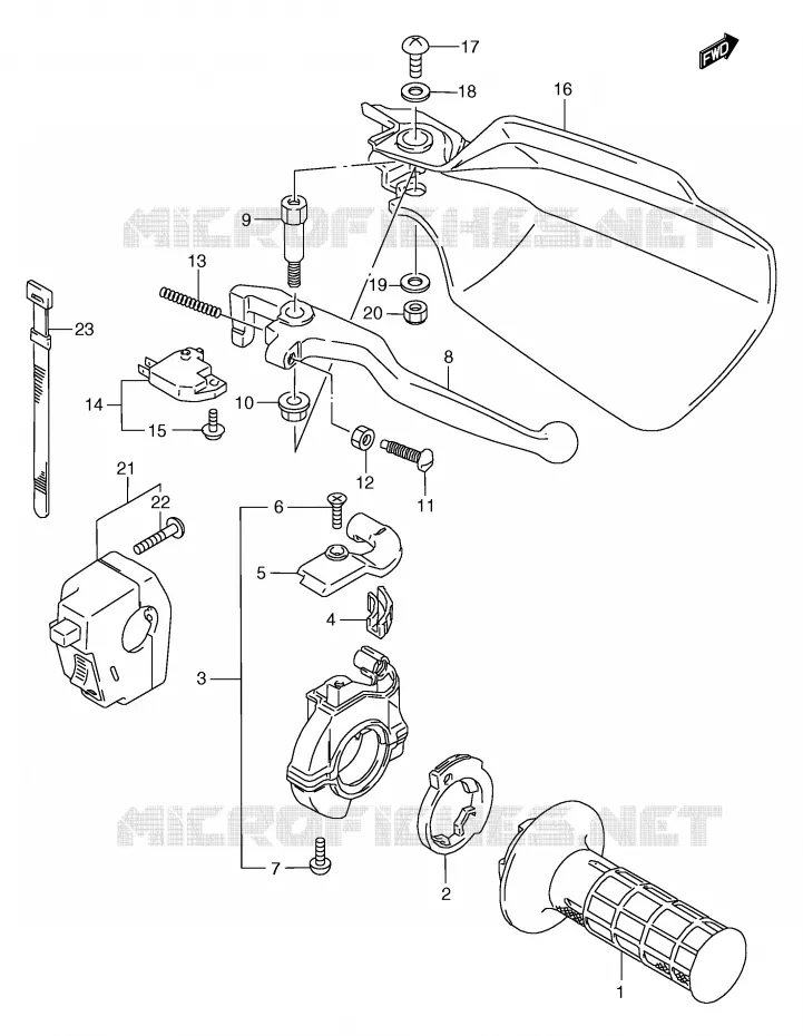 RIGHT SWITCH - HANDGREEP Suzuki MOTO 125 TS-R 1990  TS125RL(E2)