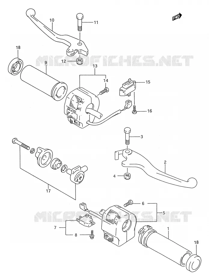 SCHAKELAARS (MODELE S) Suzuki MOTO 1400 INTRUDER 1987  VS1400GLPH(E28)