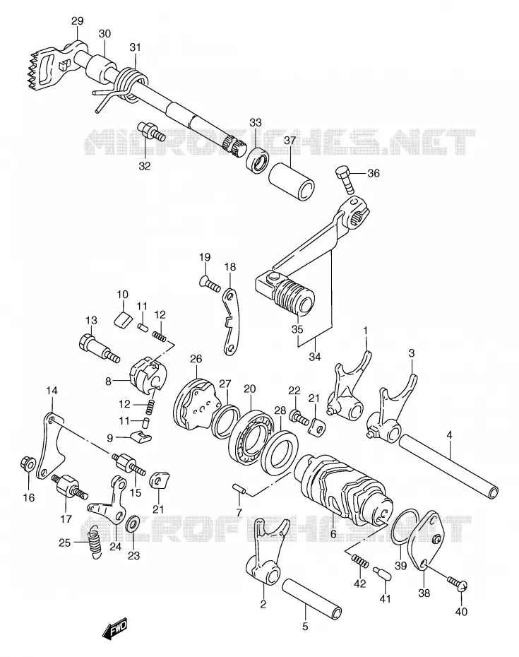 SCHAKELEN ASSY Suzuki MOTO 125 TS-R 1990  TS125RL(E2)