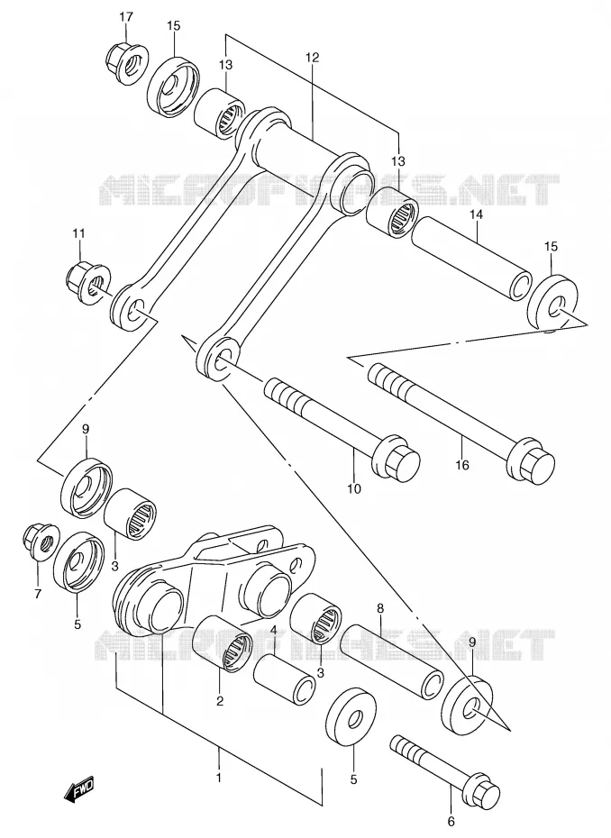 SCHOKBREKER AANEENSCHAKELING Suzuki MOTO 125 TS-R 1991  TS125RM(E2)