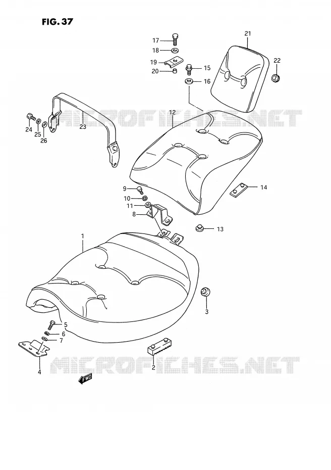 SEAT (MODELE H/J/K/L/M/N/P/R) Suzuki MOTO 1400 INTRUDER 1990  VS1400GLPL(E2)