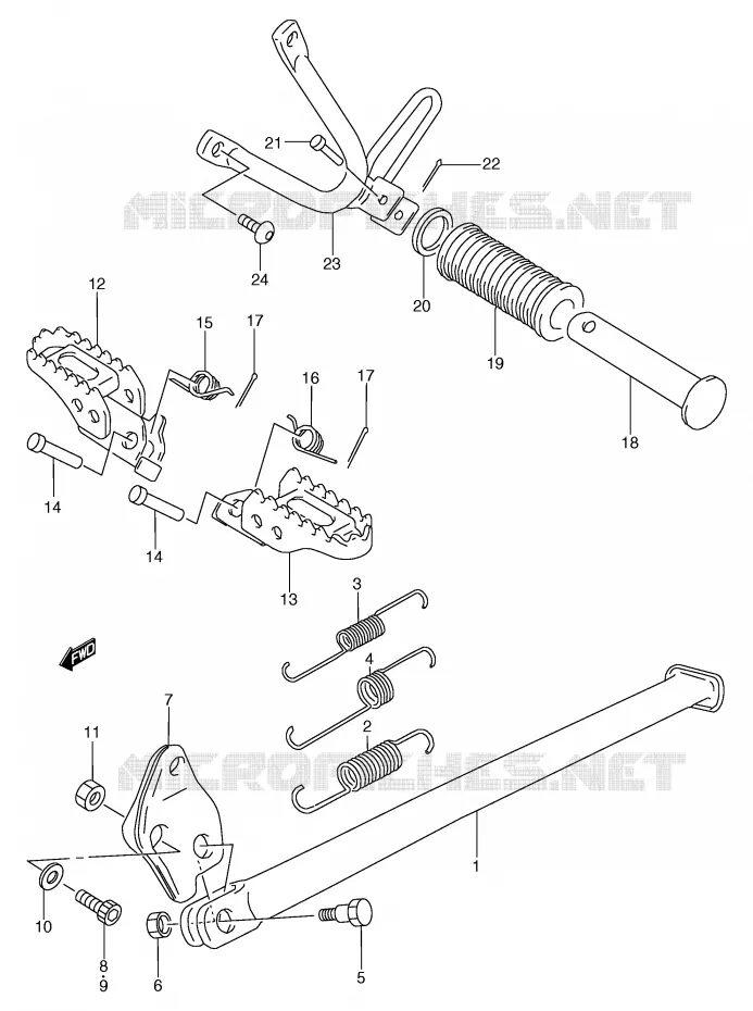STAND - FOOTREST (MODELE R) Suzuki MOTO 125 TS-R 1989  TS125RK(E2)