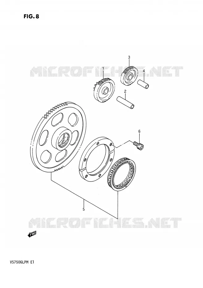 STARTMOTOR CLUTCH Suzuki MOTO 750 INTRUDER 1991  VS750GLFM(E1)