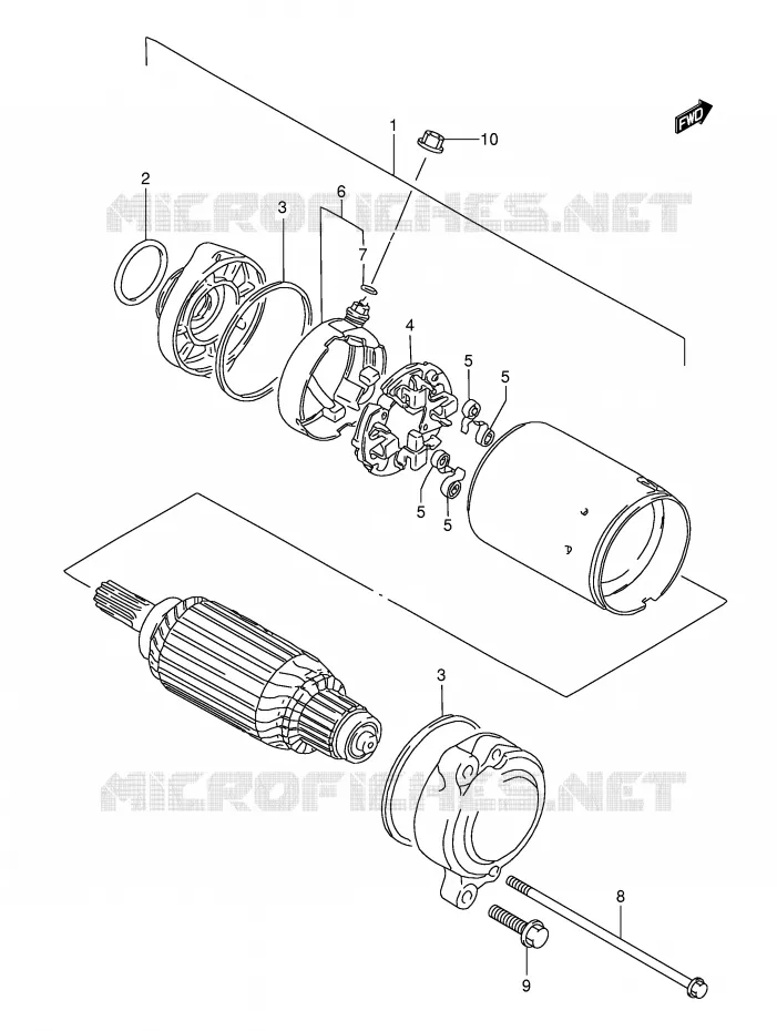 STARTMOTOR (MODELE K3/K4) Suzuki MOTO 1500 INTRUDER 2001  VL1500K1(E2)