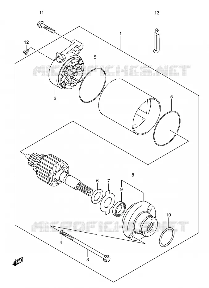 STARTMOTOR Suzuki MOTO 250 INTRUDER 2007  VL250K7(E19)