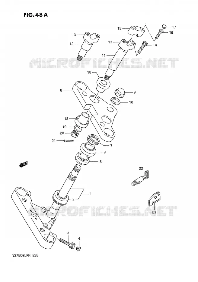 STUURKOLOM (MODELE J/K/L/M) Suzuki MOTO 750 INTRUDER 1987  VS750GLPH(E28)