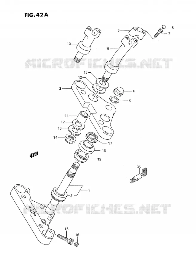 STUURKOLOM (MODELE S) Suzuki MOTO 1400 INTRUDER 1990  VS1400GLPL(E2)