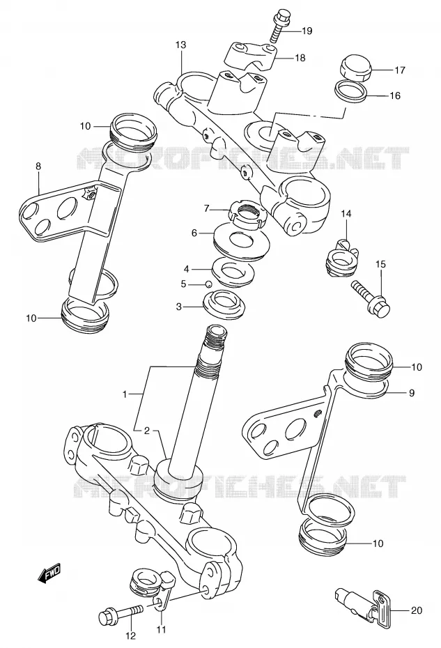 STUURKOLOM Suzuki MOTO 125 TS-R 1991  TS125RM(E2)