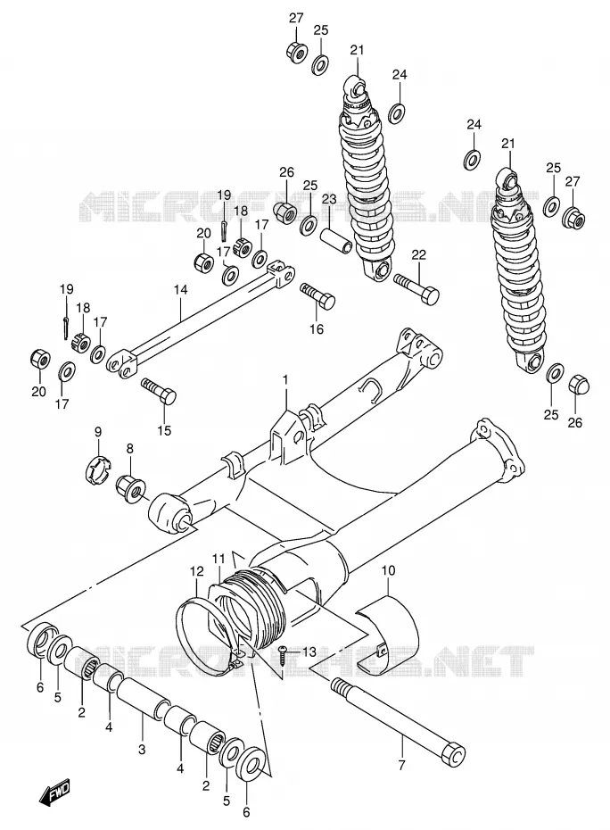 SWINGARM (E1) Suzuki MOTO 800 VX 1996  VX800T(E4)