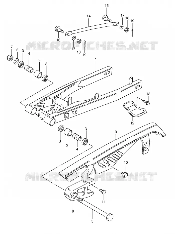SWINGARM (MODELE M E17) Suzuki MOTO 50 TS-X 1987  TS50XKH(E1)