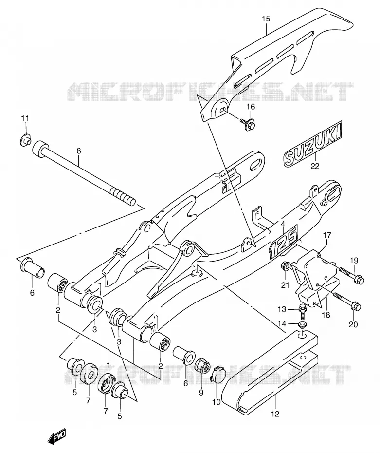 SWINGARM (MODELE M/N/P) Suzuki MOTO 125 TS-R 1993  TS125RP(E2)