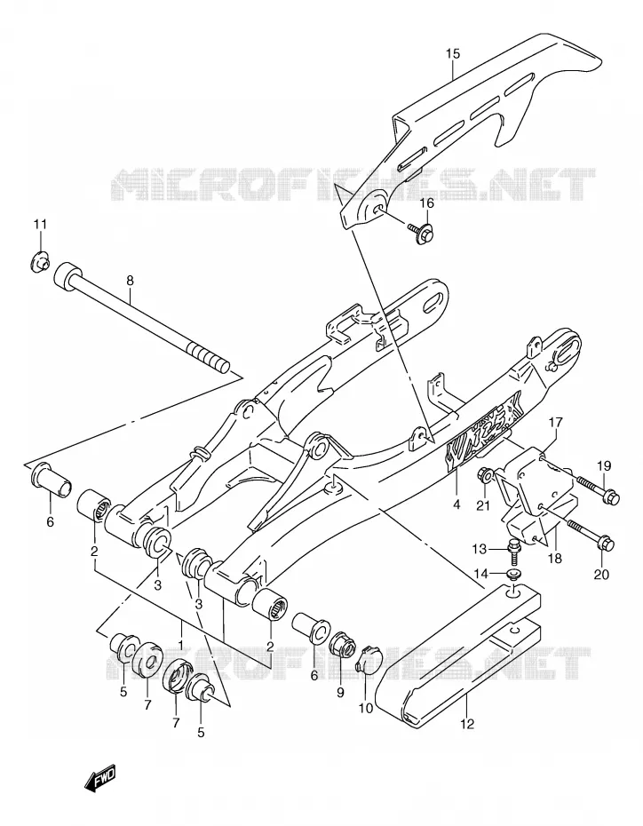 SWINGARM (MODELE R) Suzuki MOTO 125 TS-R 1989  TS125RK(E2)