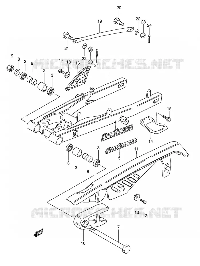 SWINGARM (VOIR NOTE) Suzuki MOTO 50 TS-X 1988  TS50XKJ(E1)