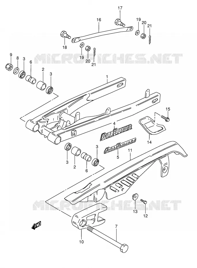 SWINGARM (VOIR NOTE) Suzuki MOTO 50 TS-X 1994  TS50XKR(E1)